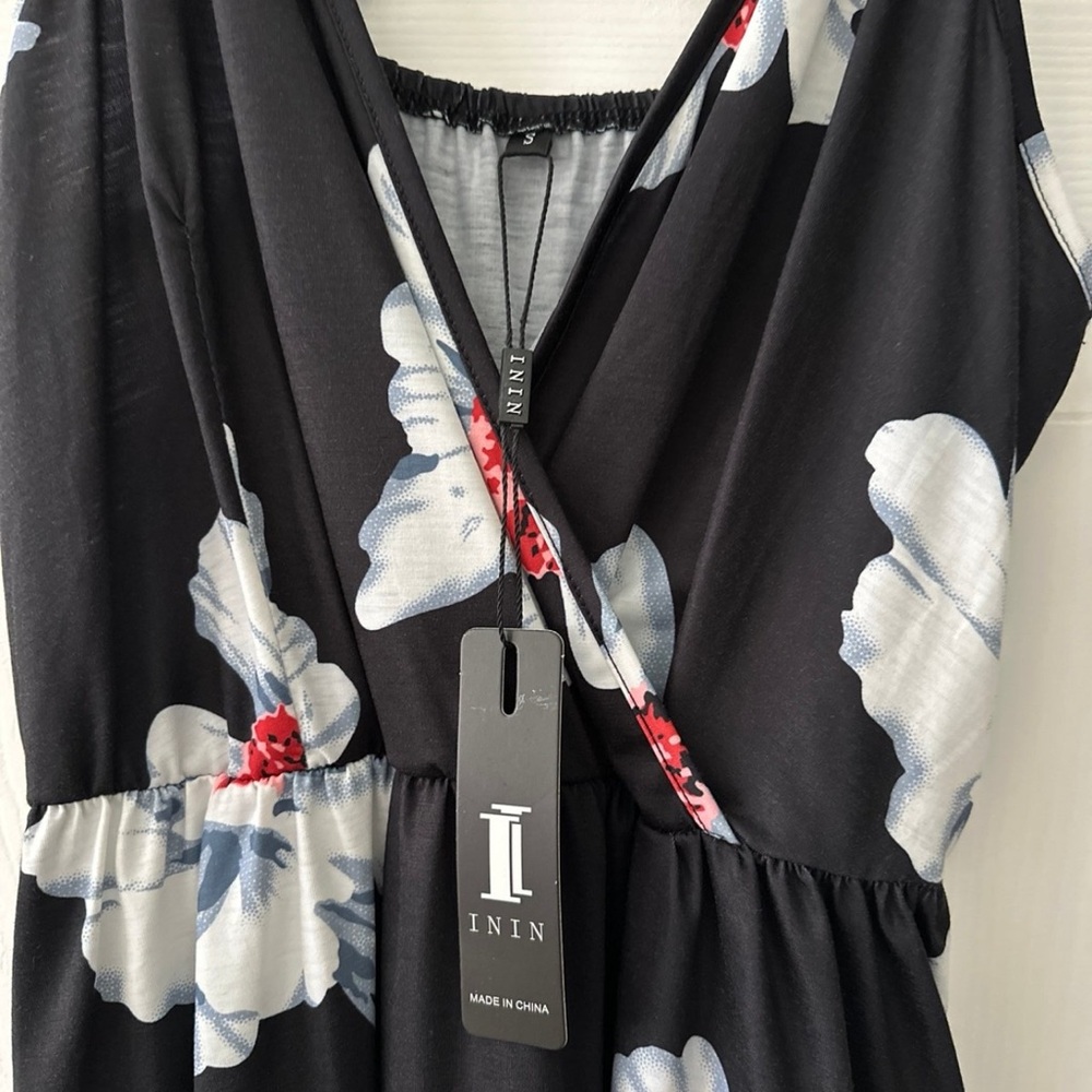 Black Floral Mini Dress